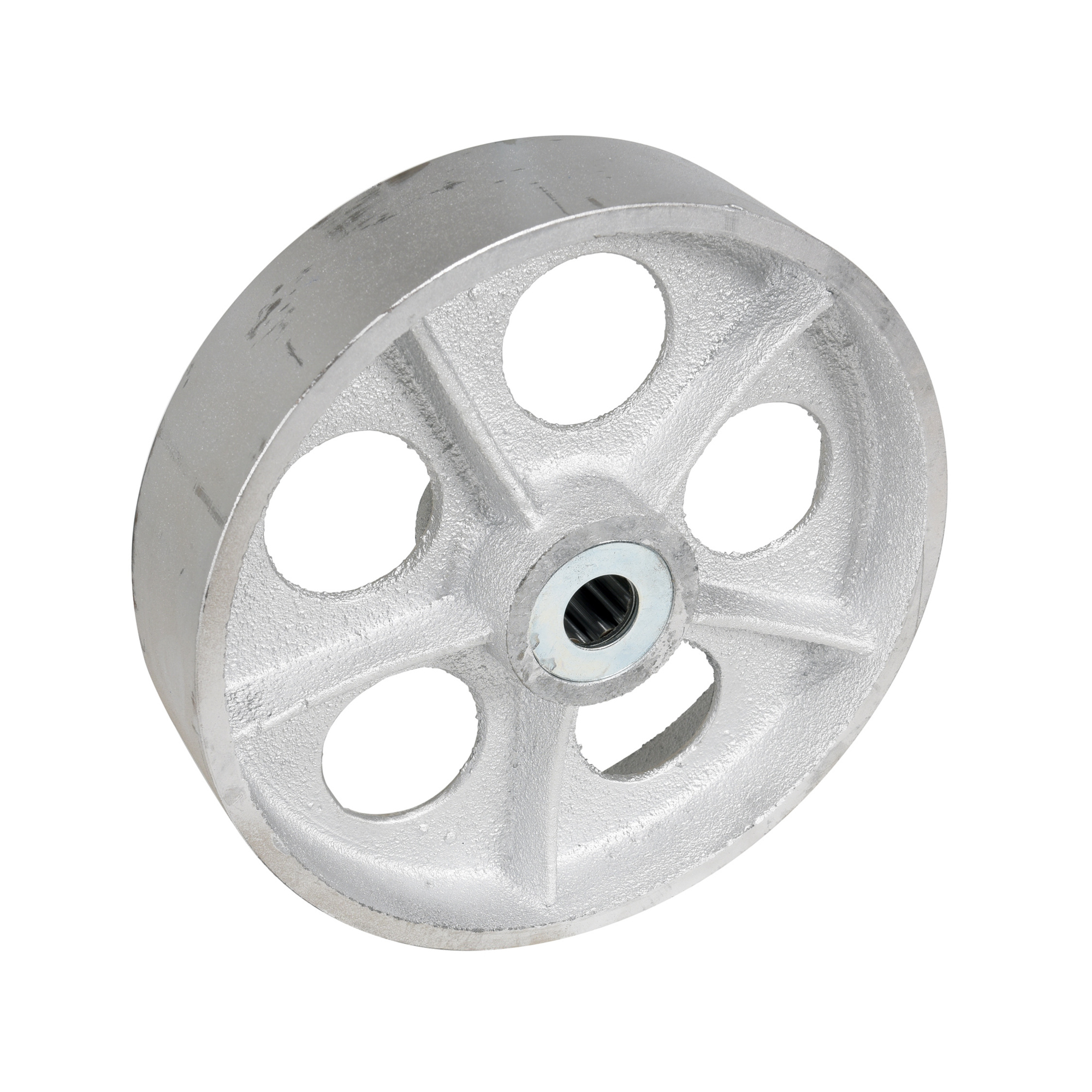 Vestil Semi-Steel Wheel - 10in. x 2.5in., Silver, Abrasion and Impact Resistant, Model# WHL-MA-10X2.5